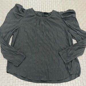 Current Air Green Puff Sleeve Ruched Blouse